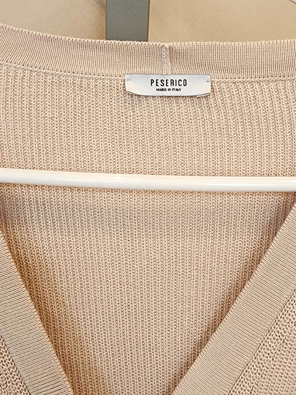 Peserico Light Beige V-Neck Button Front Cotton Cardigan Size XS IT38